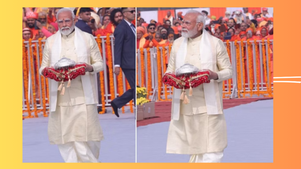 pm was holding an umbrella and clothes in his hand.