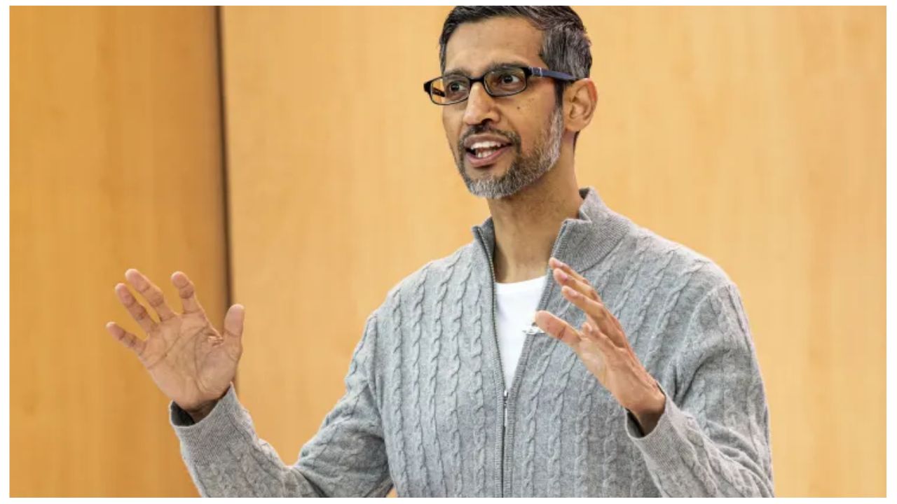 Alphabet CEO Sundar Pichai during the Google IO developers conference in Mountain View, California